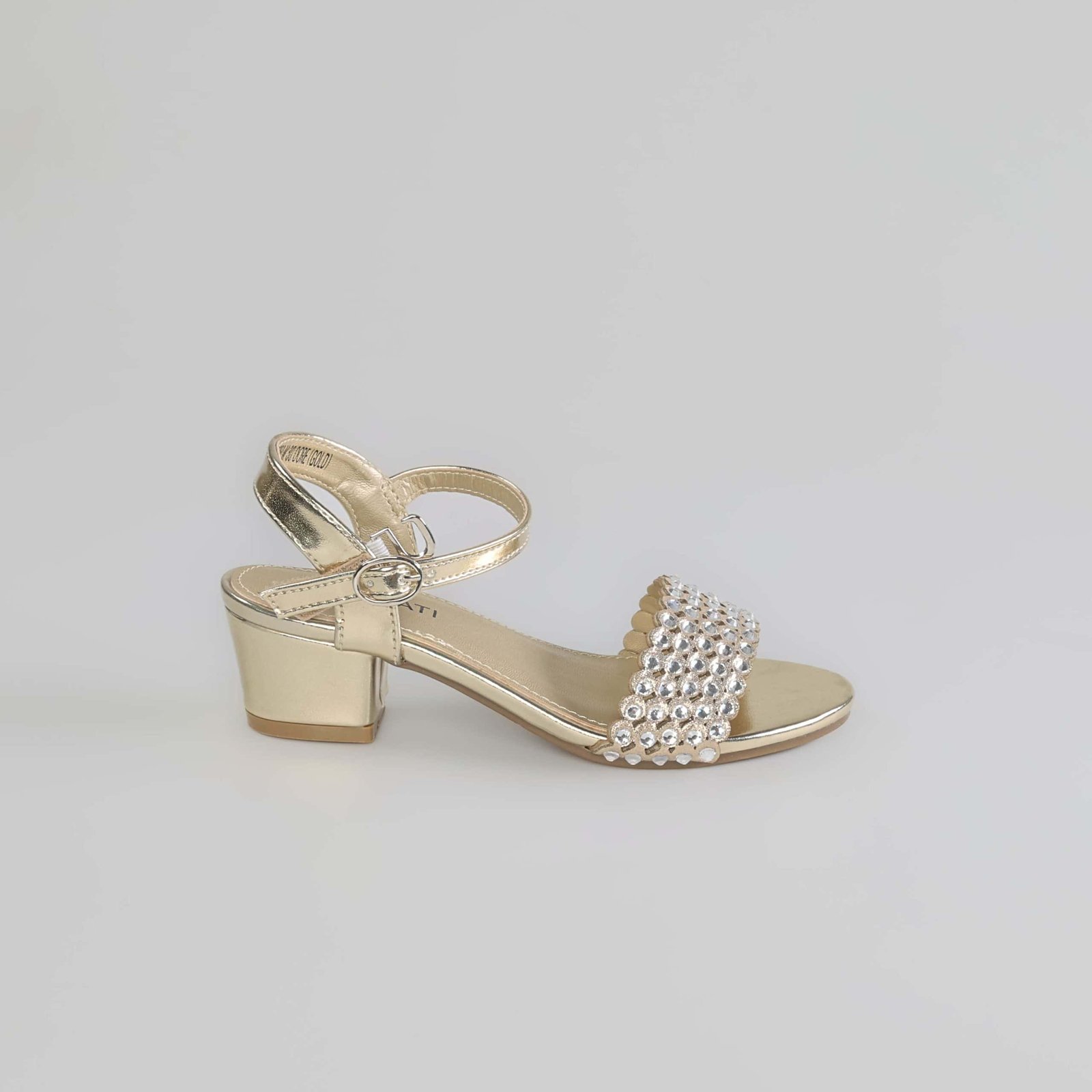 Lila – Sandales demi talon Fille en Doré.