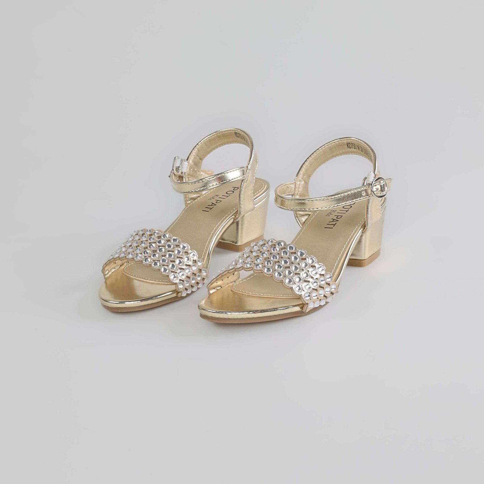 Lila – Sandales demi talon Fille en Doré.