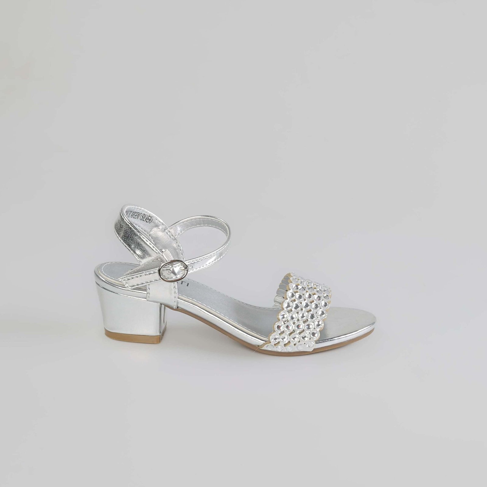 Lila – Sandales demi talon Fille en Argenté.