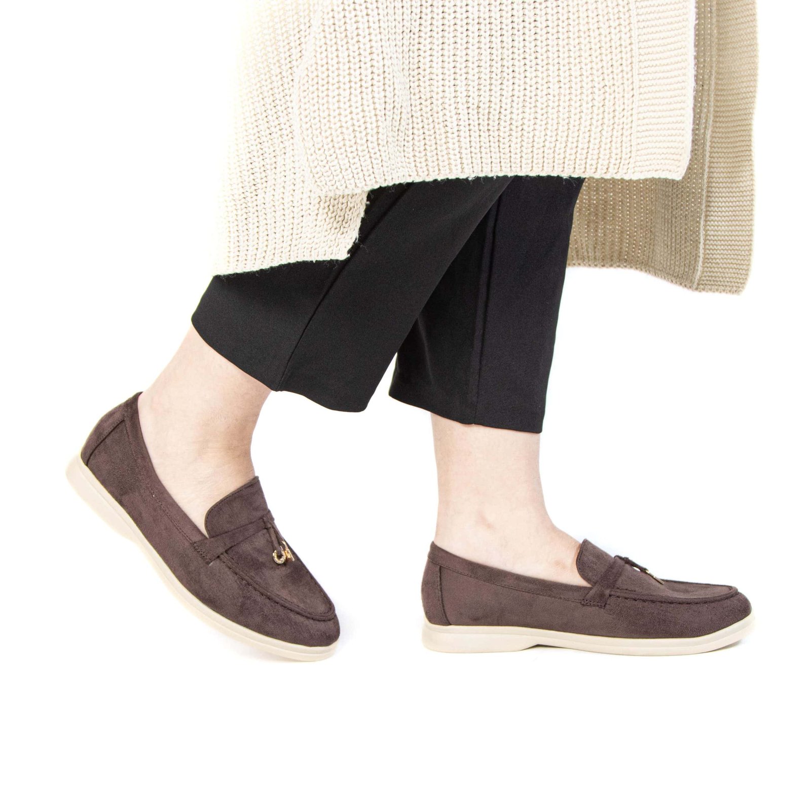OPERA – Mocassins 100% Daim en Marron foncé.