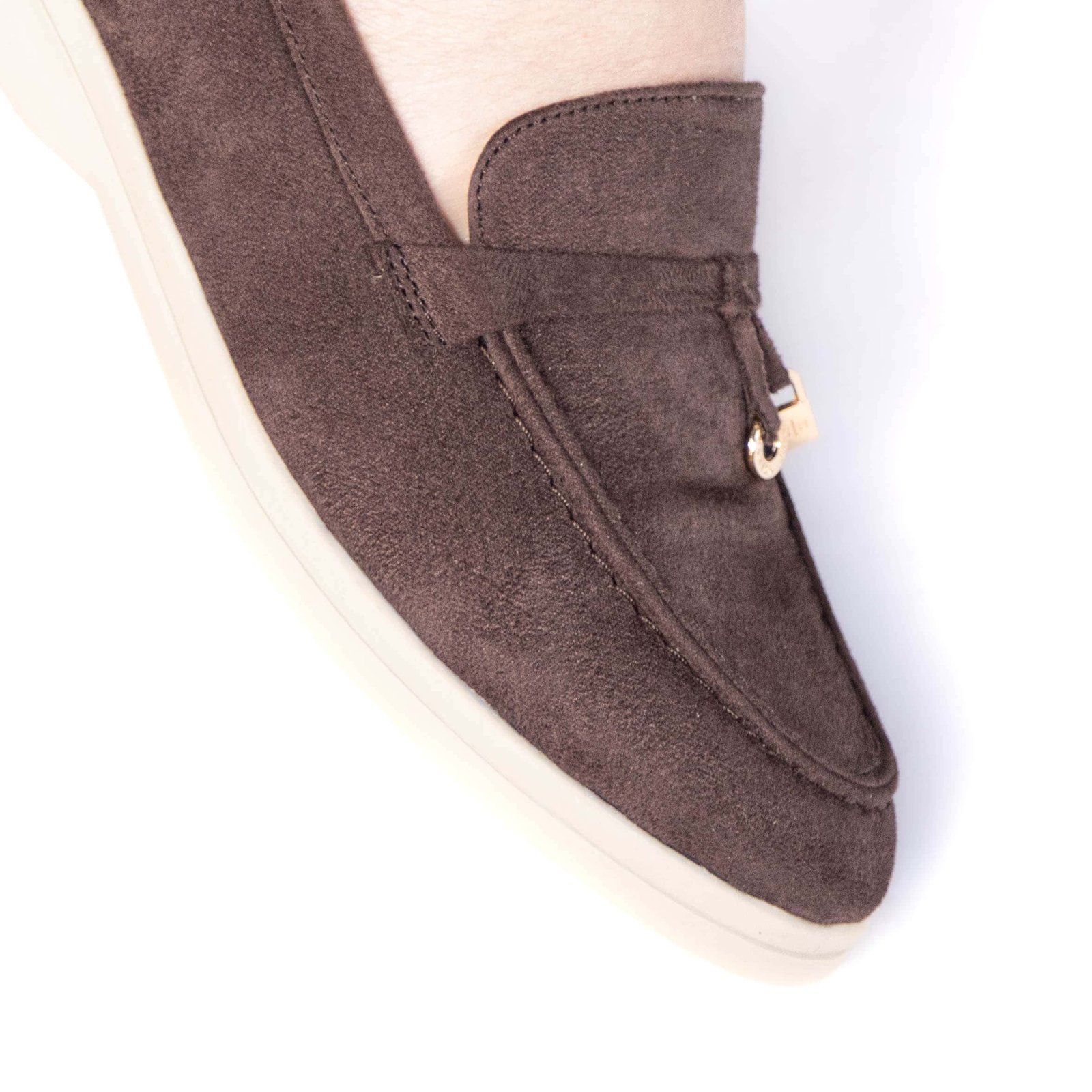 OPERA – Mocassins 100% Daim en Marron foncé.