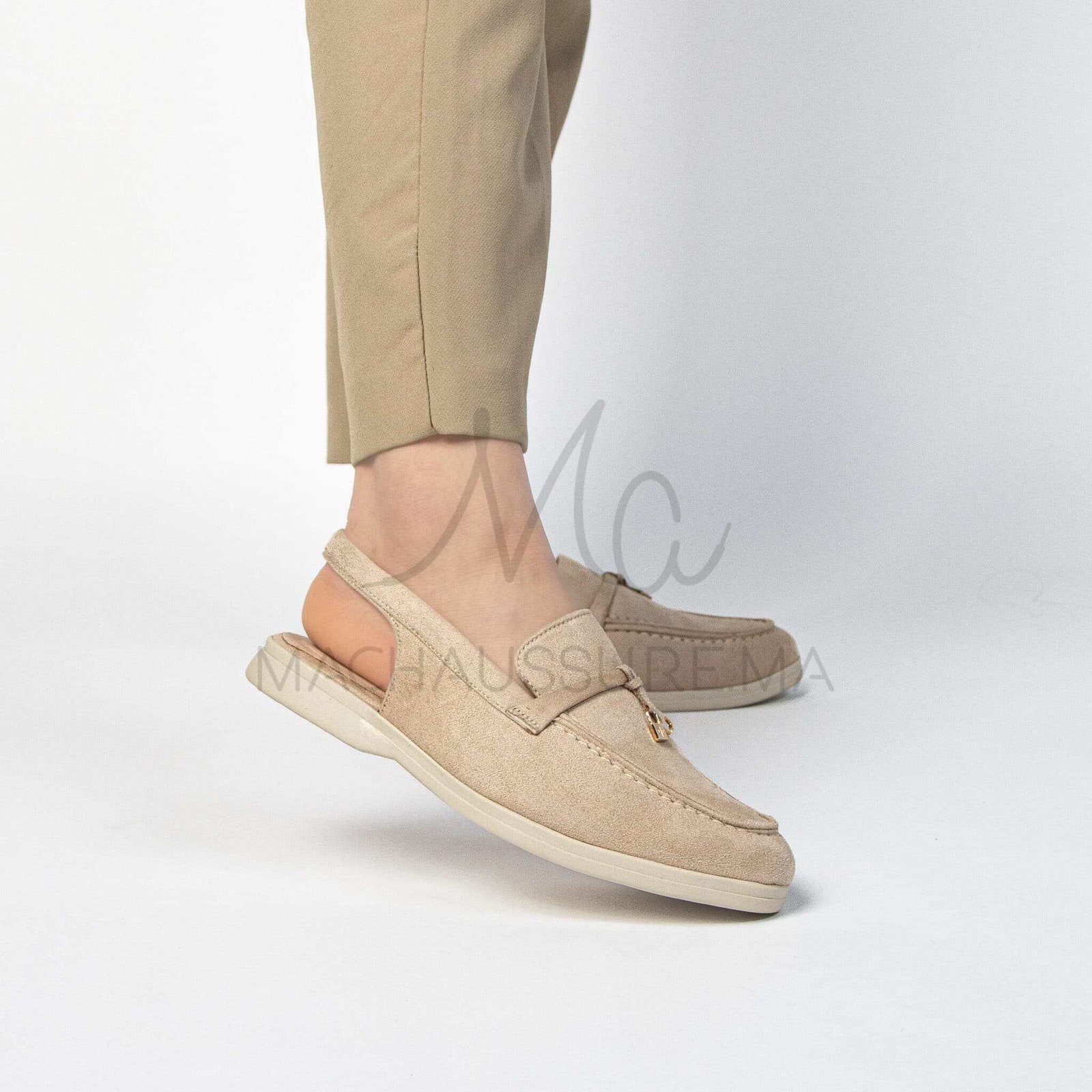 Loafer Elite - Mules Femme en Beige.