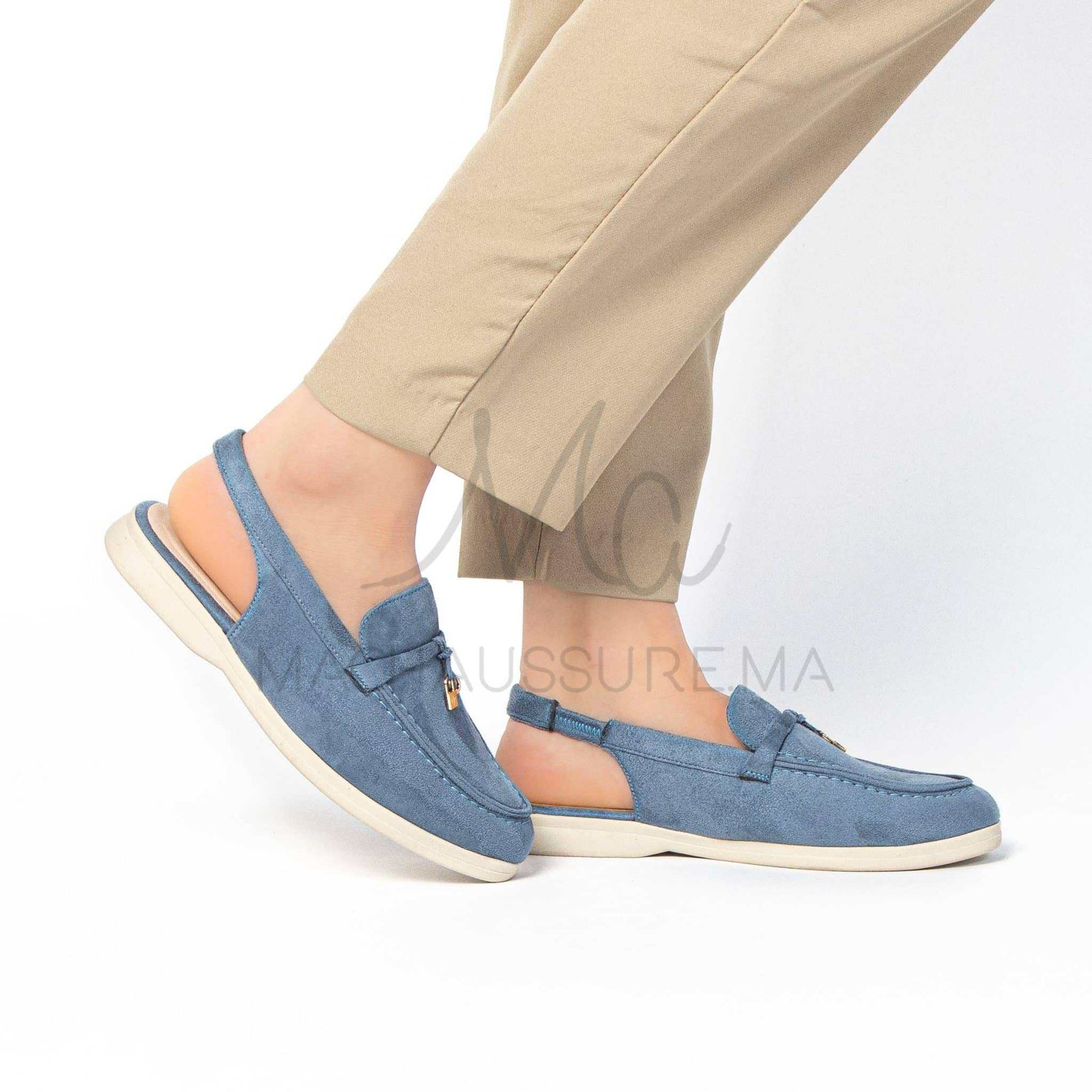 Loafer Elite - Mules Femme en Bleu ciel.