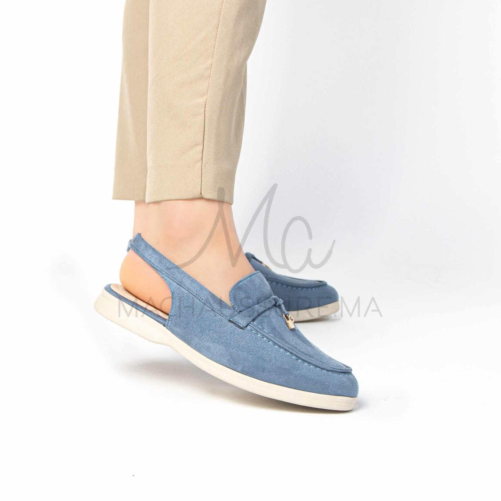 Loafer Elite - Mules Femme en Bleu ciel.