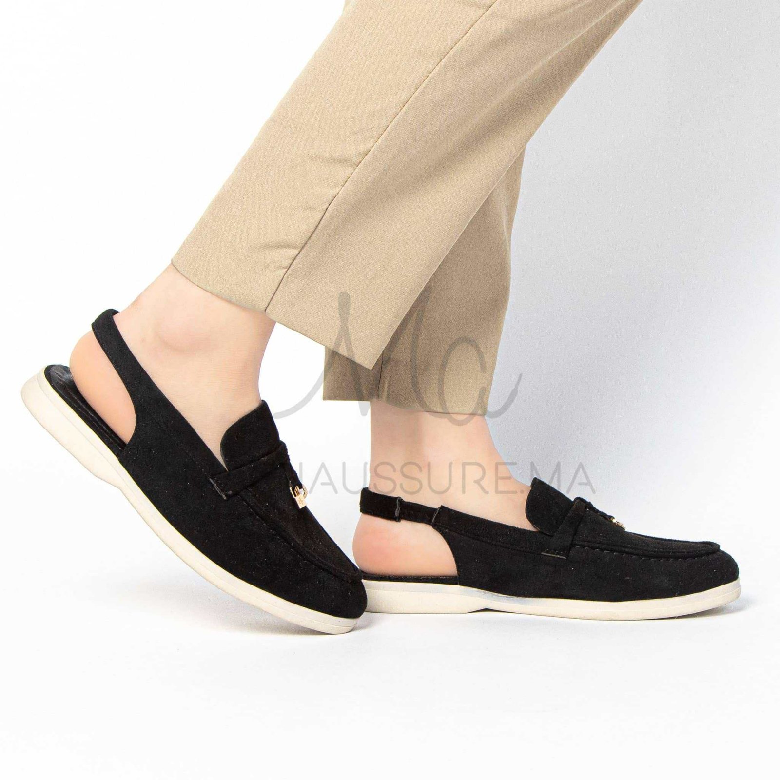 Loafer Elite - Mules Femme en Noir.