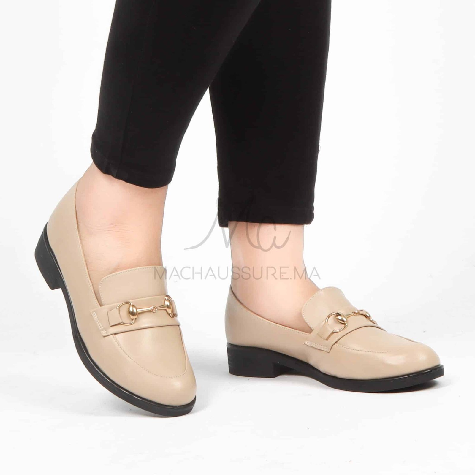 Lucky - Mocassins Femmes en Beige.