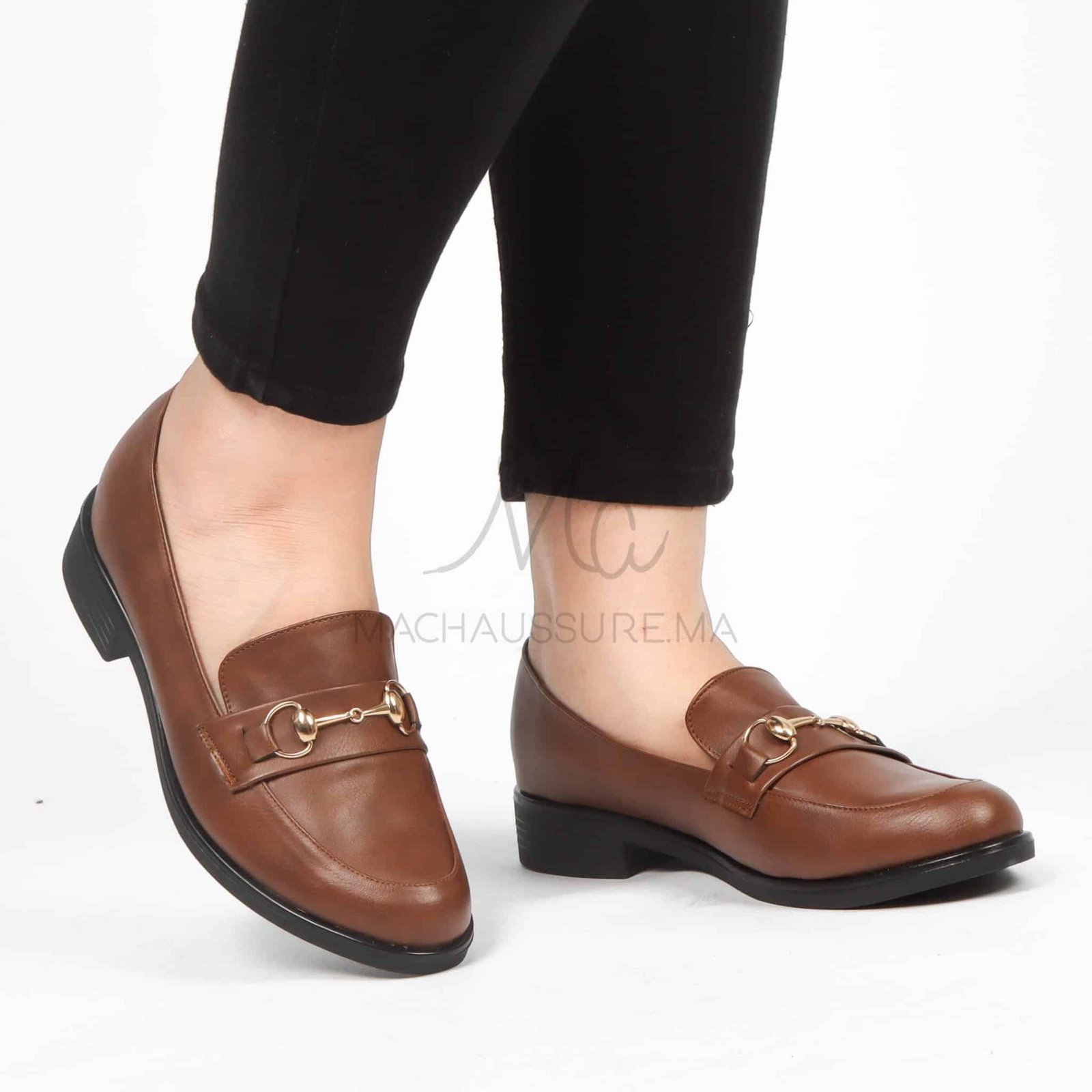 Lucky - Mocassins Femmes en Tabac.