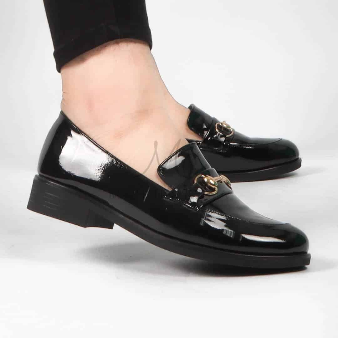 Lucky - Mocassins Femmes en Noir.