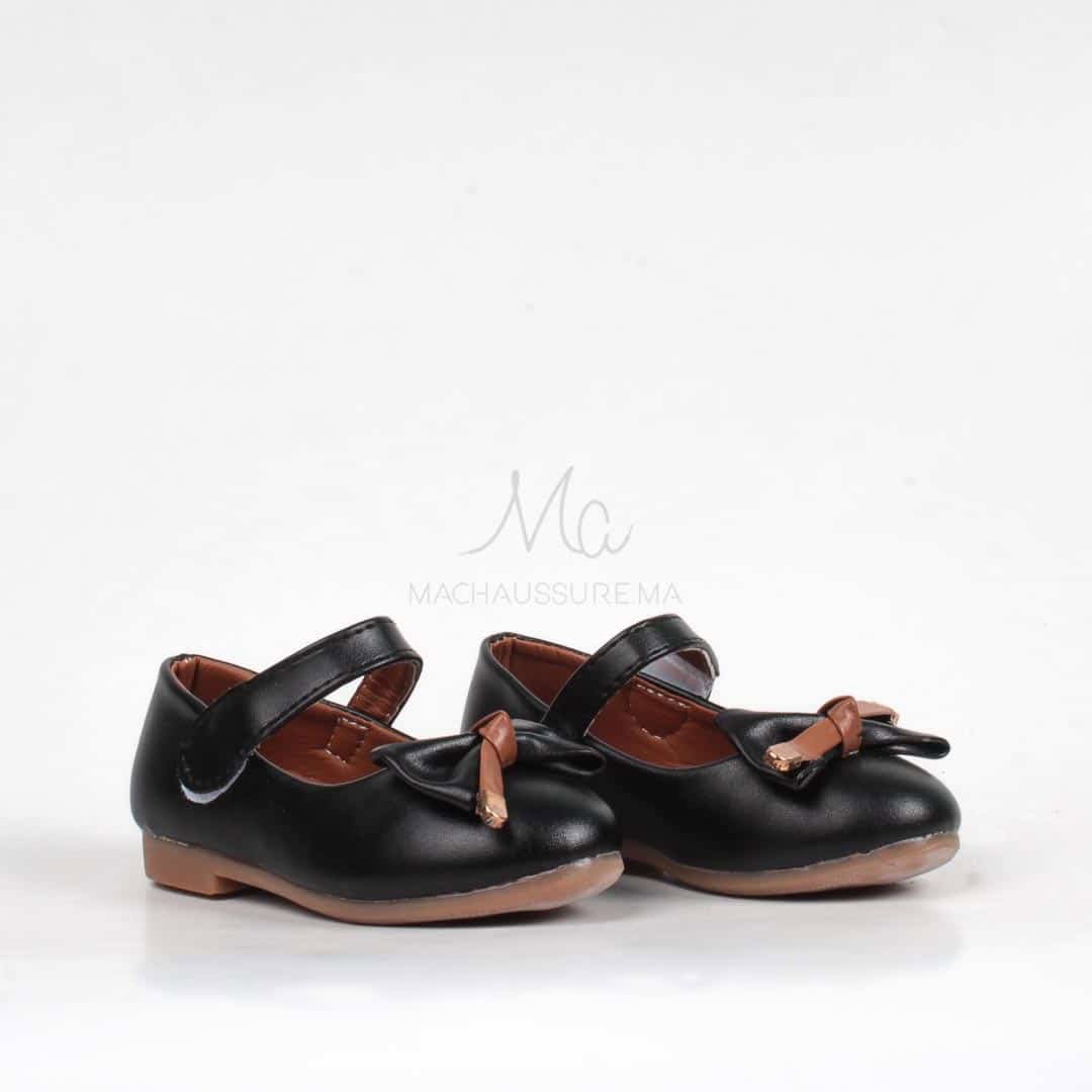 ZENDA-Ballerines en noir pour fille.