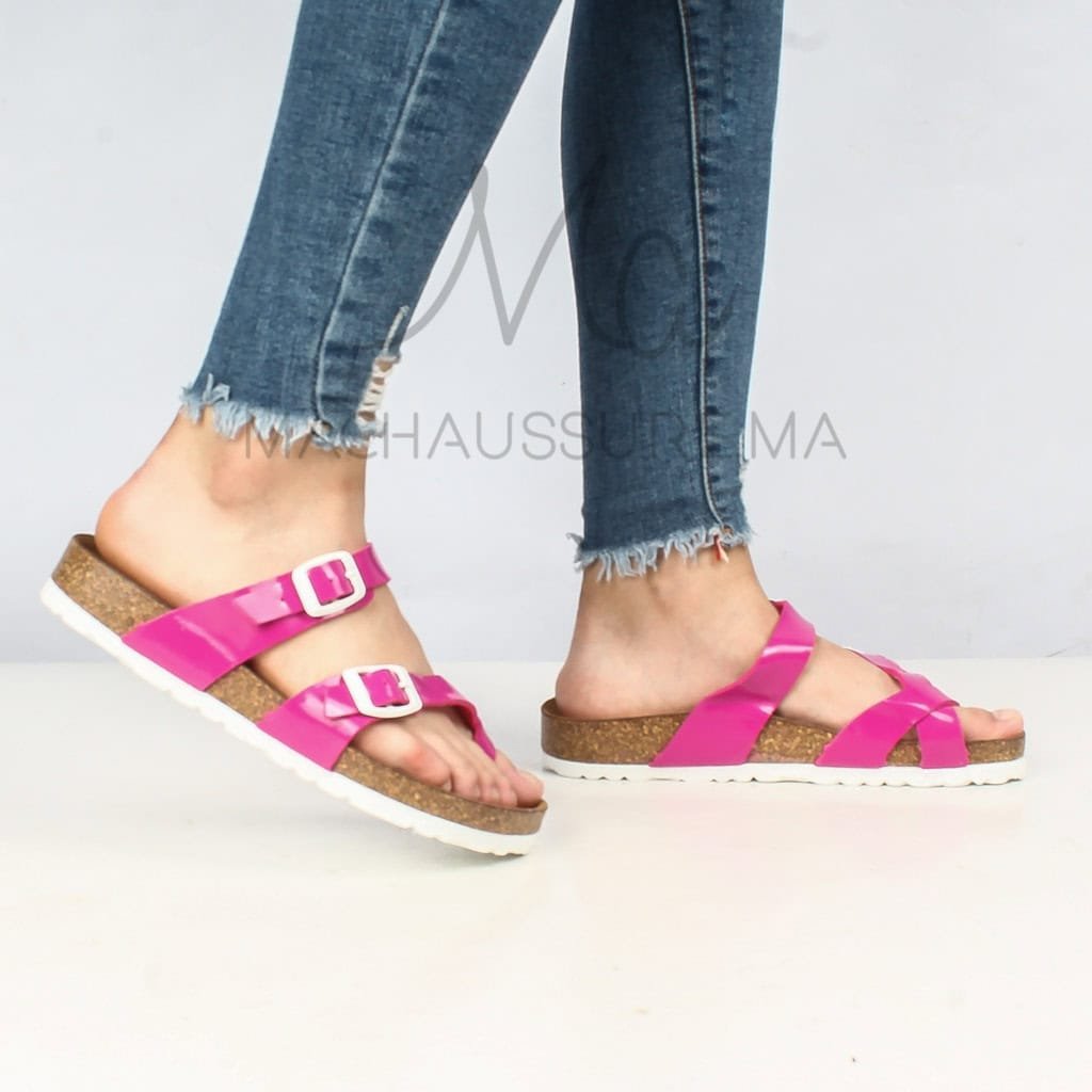 BOSTON - Sandales plates en Rose.