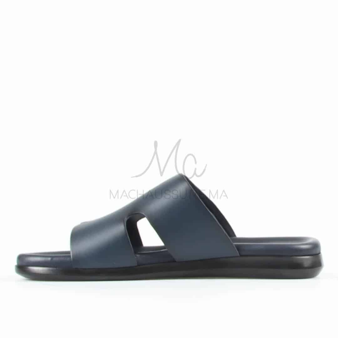 Zen - Sandales Hommes 100% Cuir en Bleu.