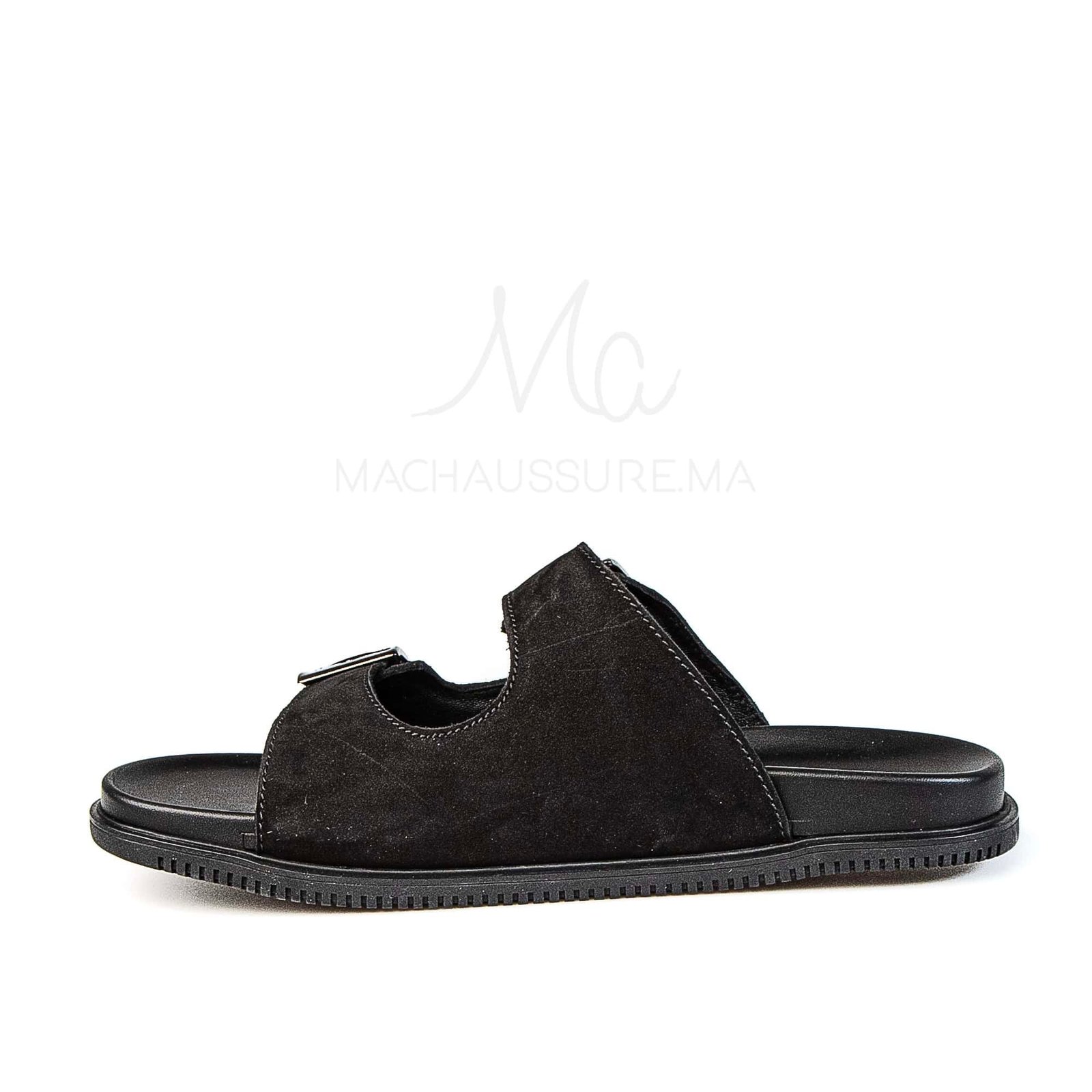 Dune Walker - Sandales Hommes en Nubuck Noir.