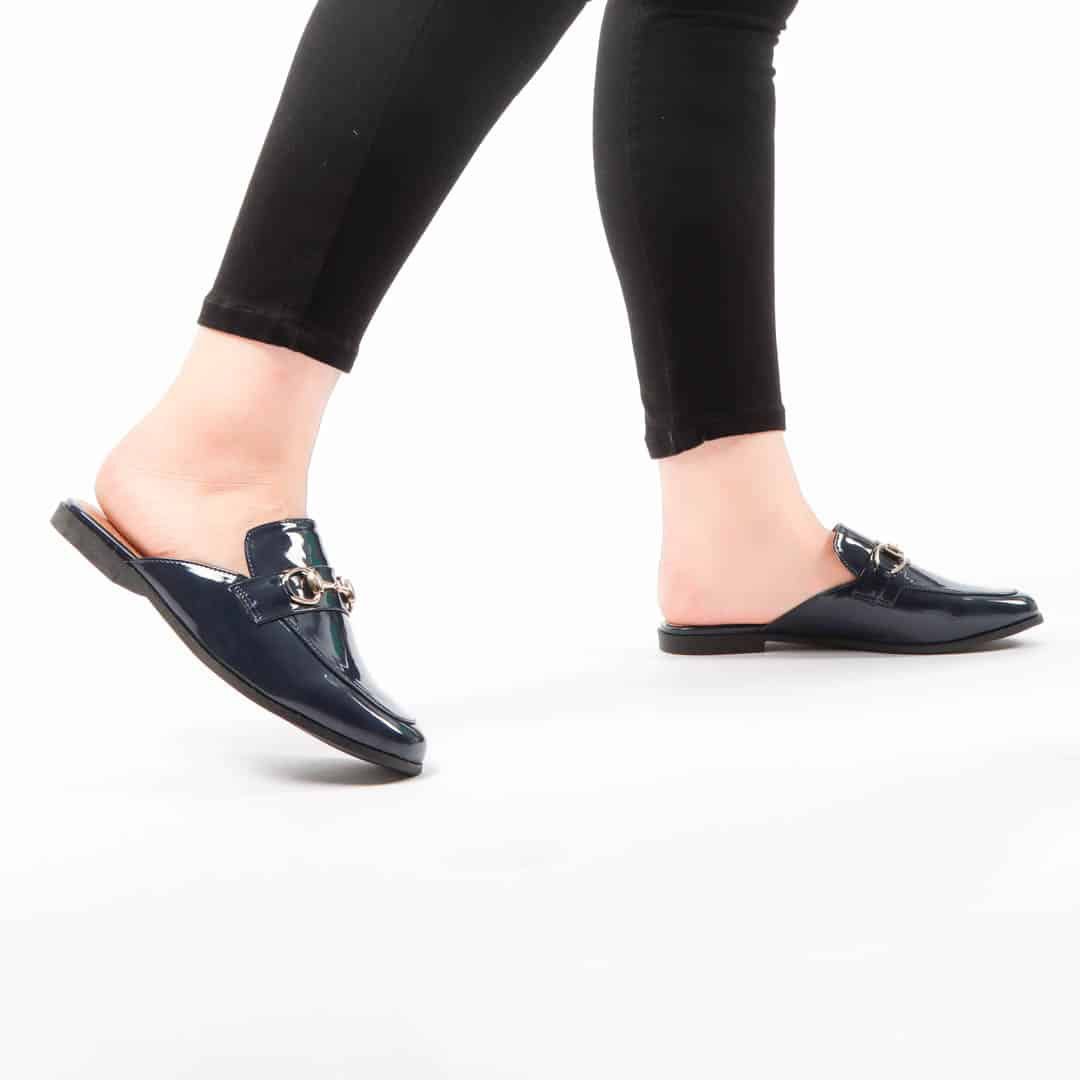 JADE – Mules Femmes en Bleu Marine.
