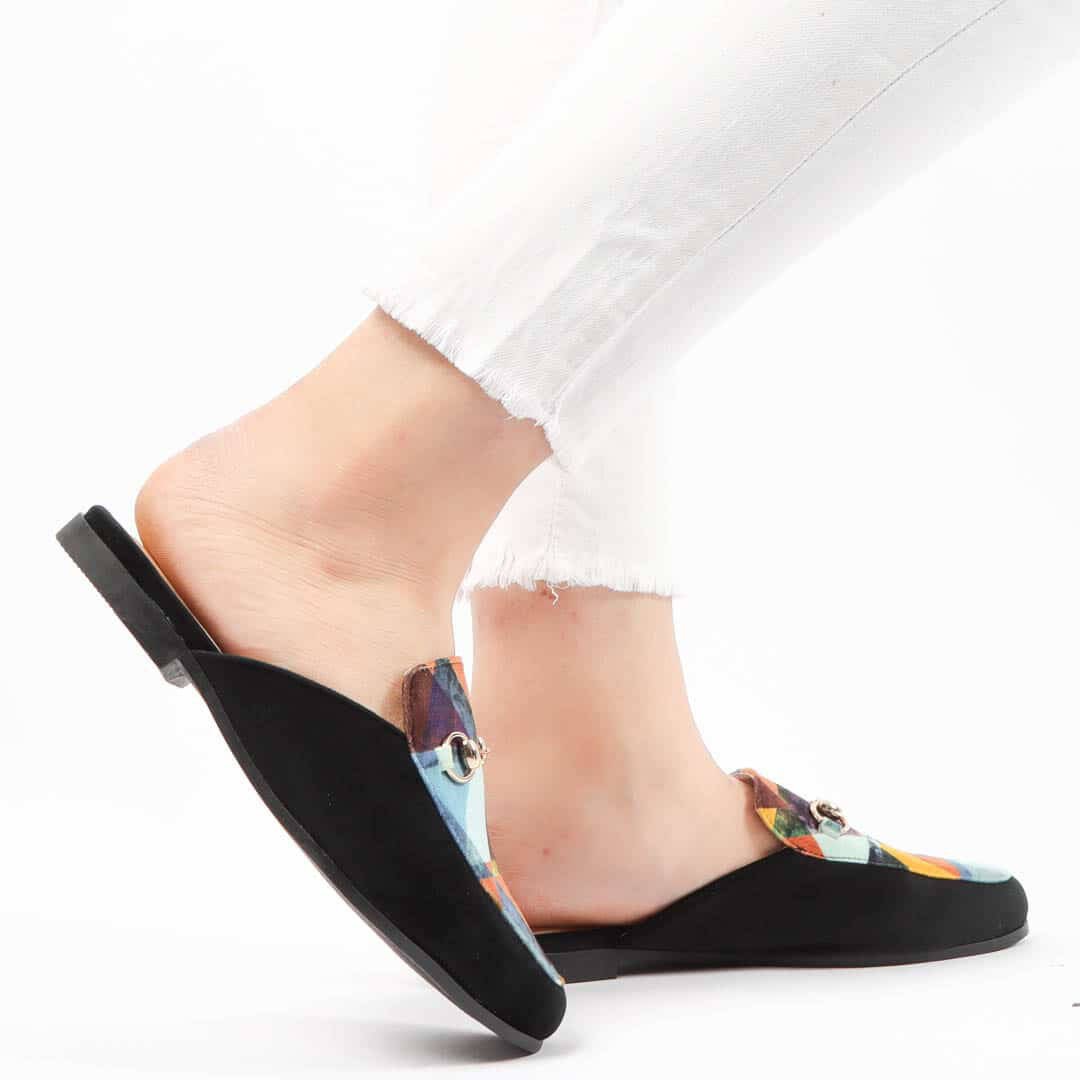 Tulipe – Mules Femmes en Noir.