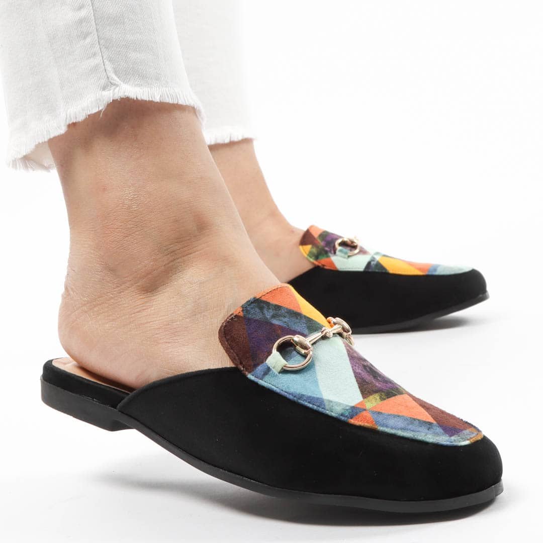 Tulipe – Mules Femmes en Noir.