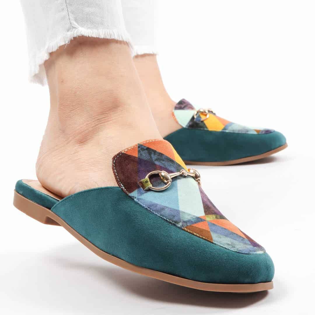 Tulipe – Mules Femmes en Vert.