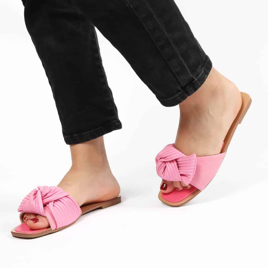 Ailes – Sandales plates en Fuchsia.