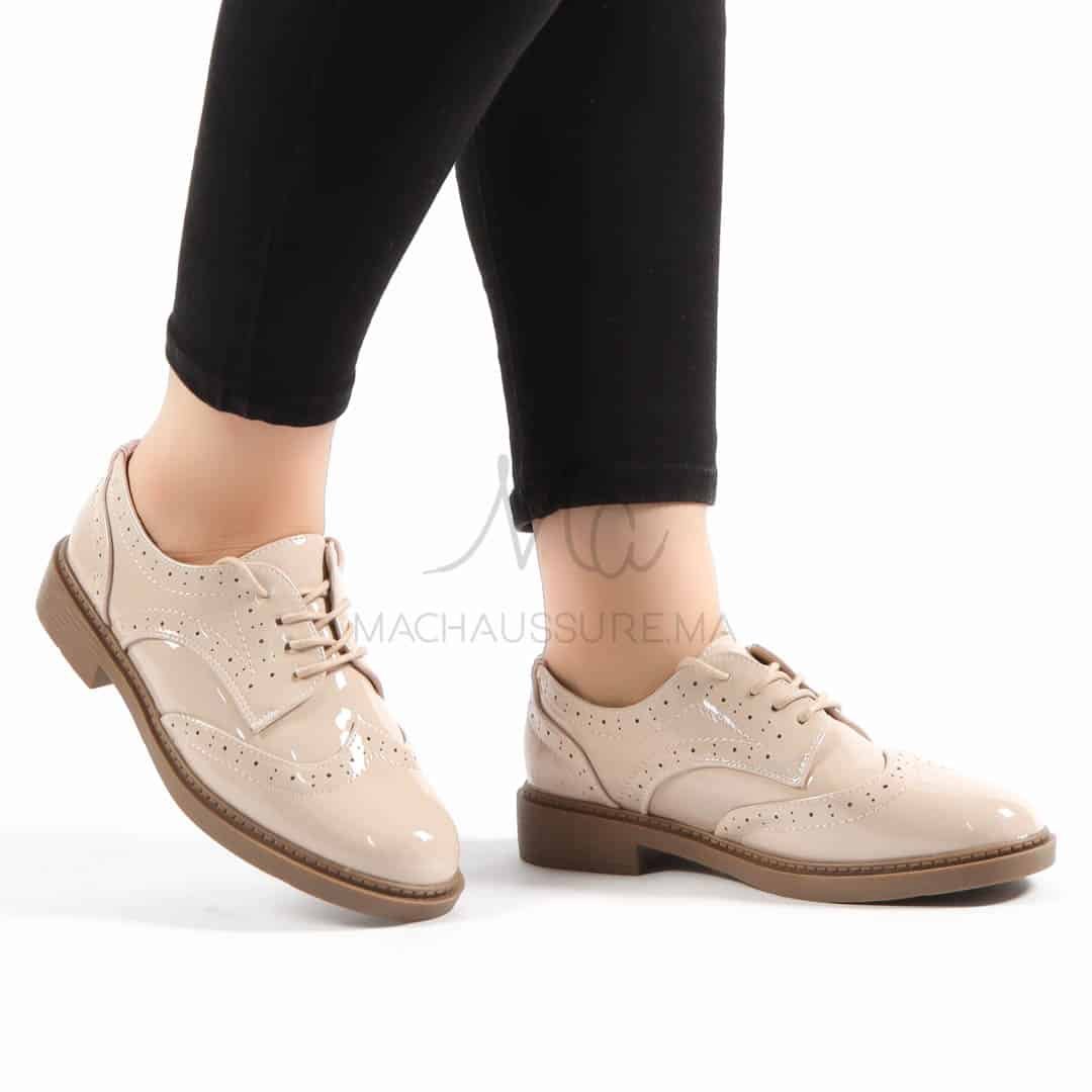 Ania - Derbies Femmes en Beige.