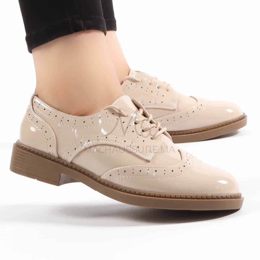 Ania - Derbies Femmes en Beige.