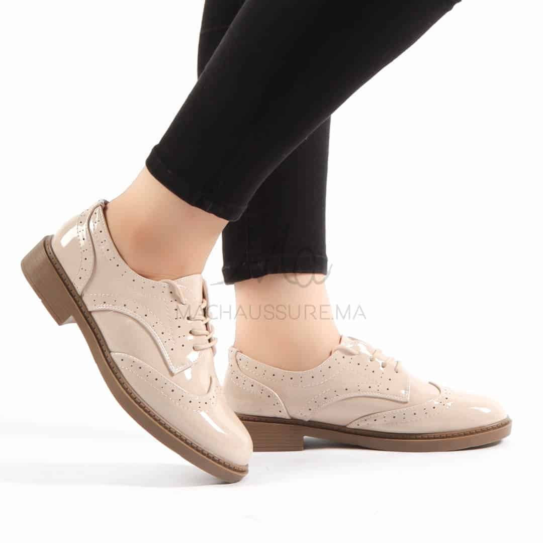 Ania - Derbies Femmes en Beige.