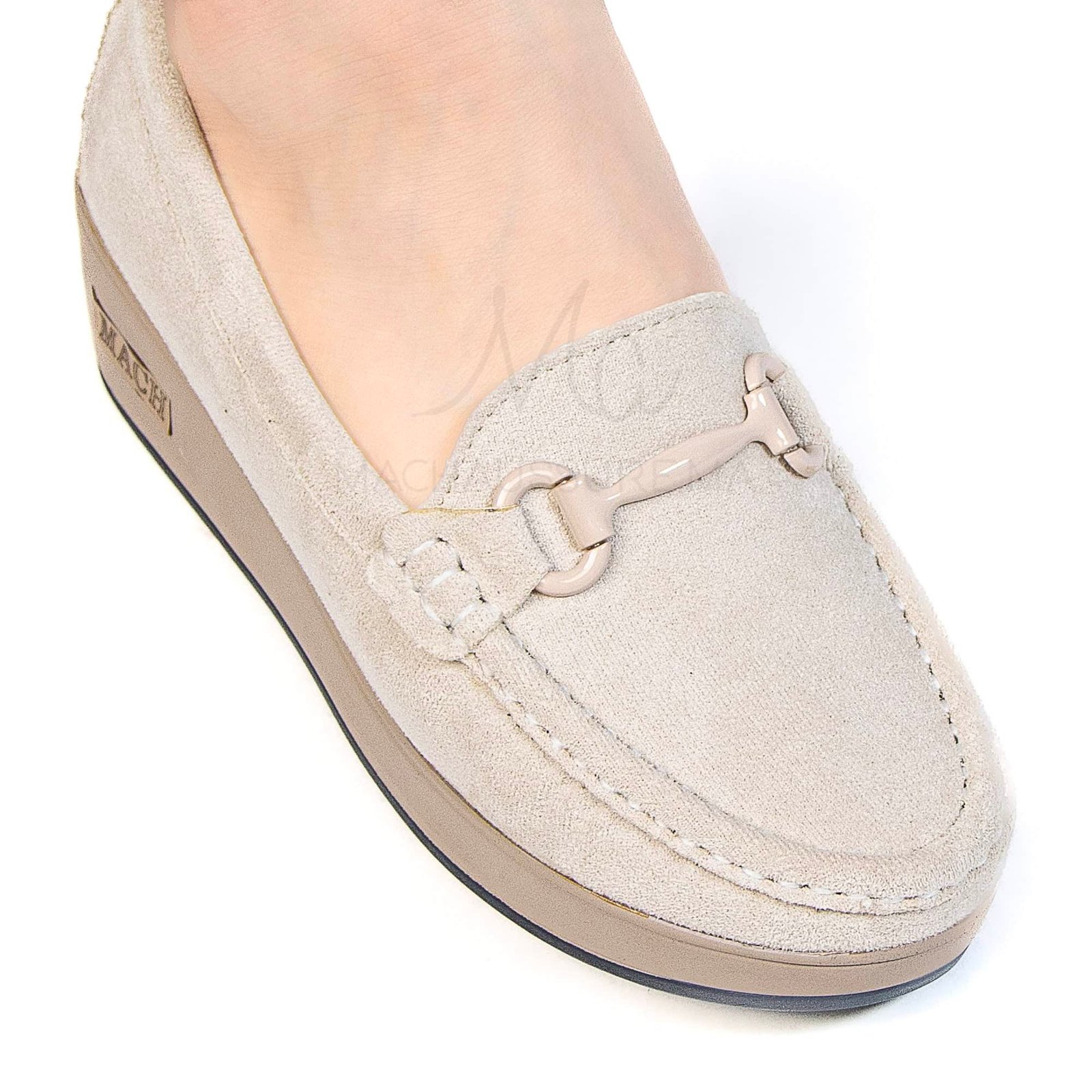 Mocassin compensé femme en Beige.