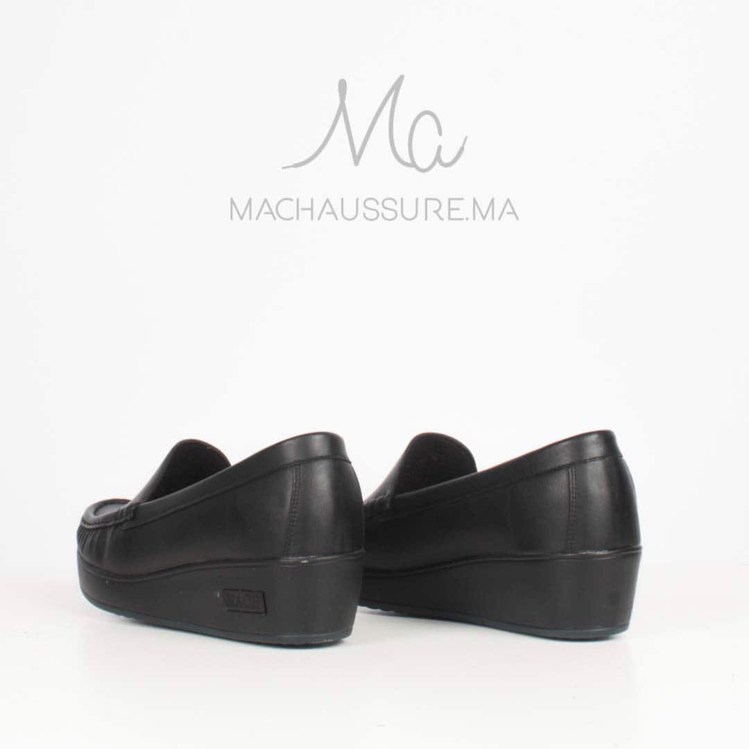 Bahia - Mocassins compensés femme en Noir.