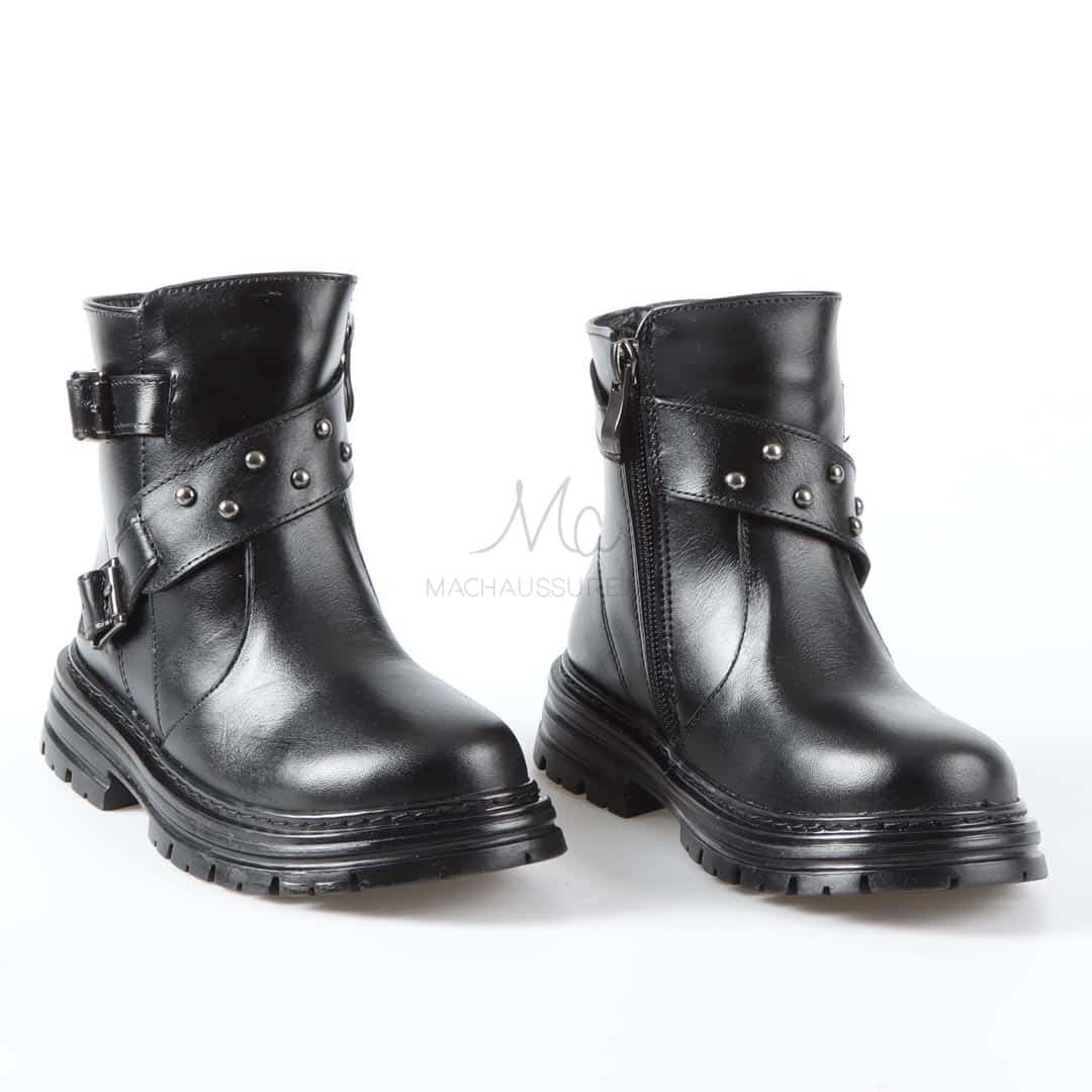 KELLI - Bottines Fille en Noir.
