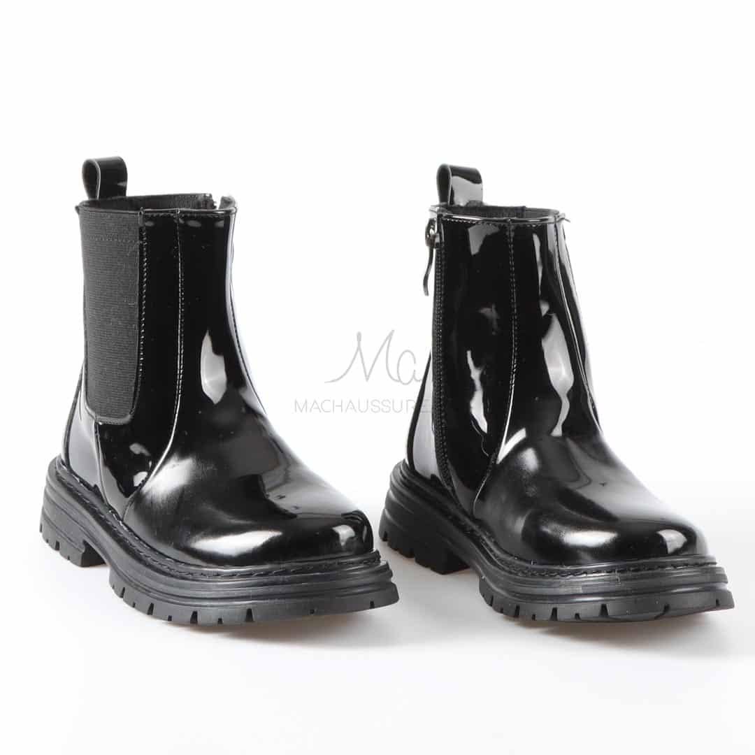 PAULA - Bottines Fille en Noir.