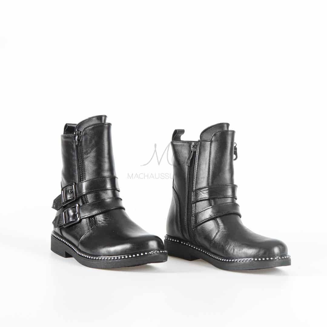SASHA - Bottines Fille en Noir.