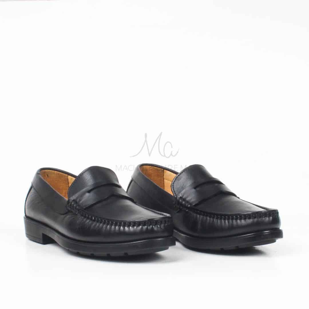 COLLEGE – Mocassins hommes 100% CUIR en Noir.