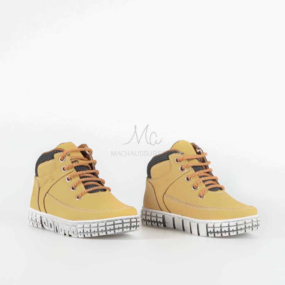 OKLAHOMA - Baskets Enfant en Moutarde.