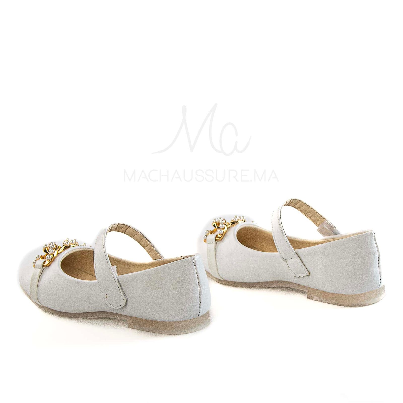 Alvize – Ballerines pour fille en Blanc.