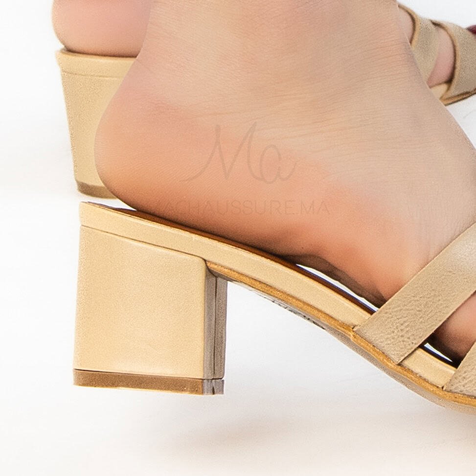 Elixir – Sandales demi talon en Abricot.