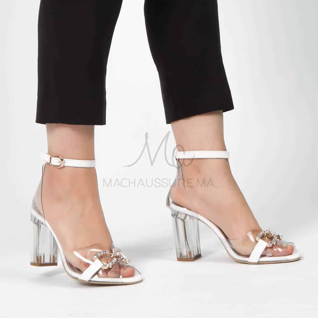 Lighty – Sandales à talon Femmes en Blanc.