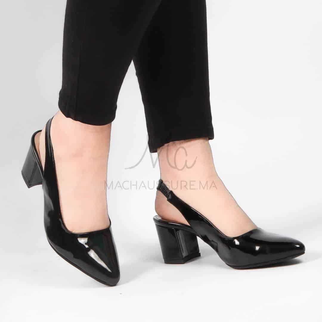Neferti – Escarpins demi talon en Noir.