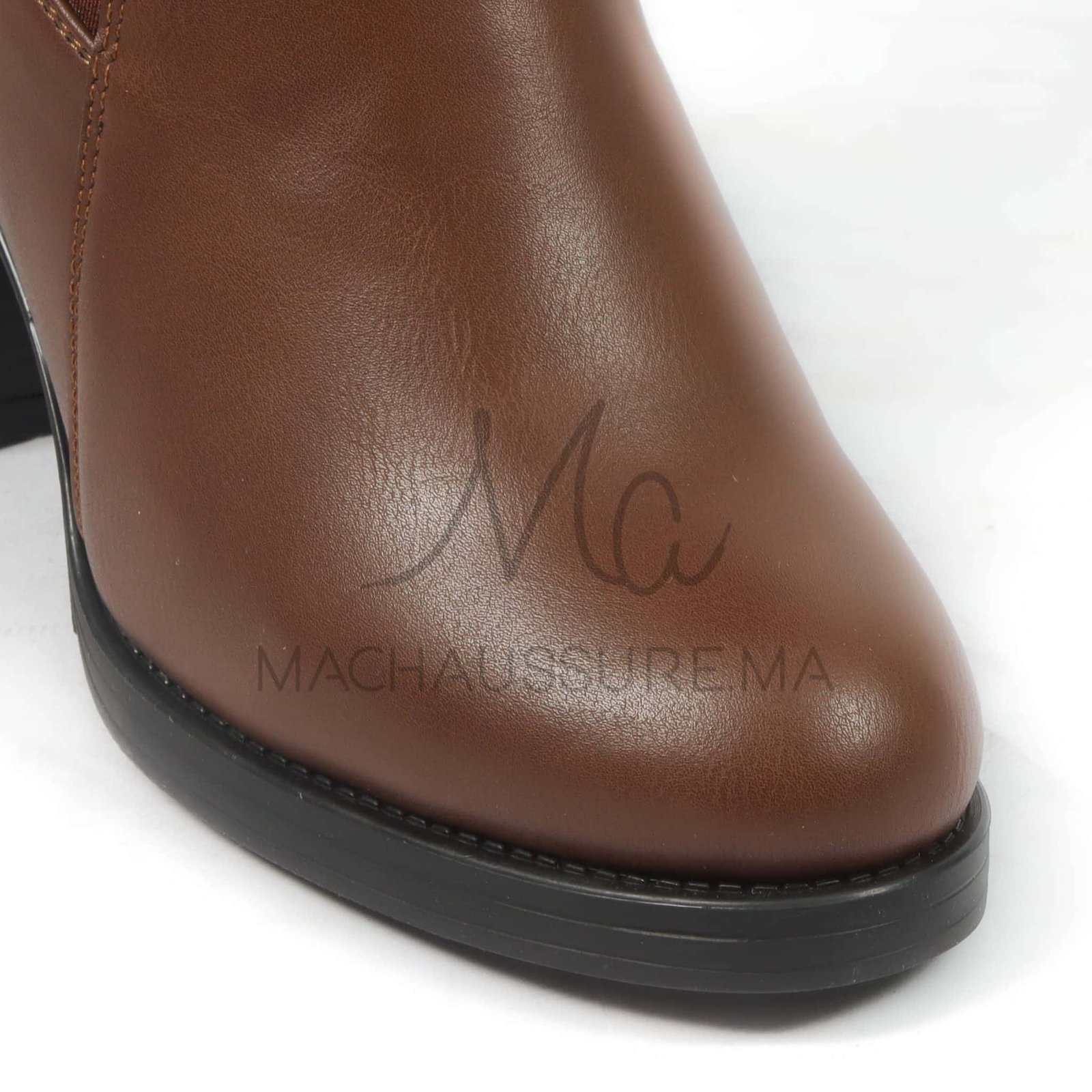 Chuky Heel bottines- Marron.