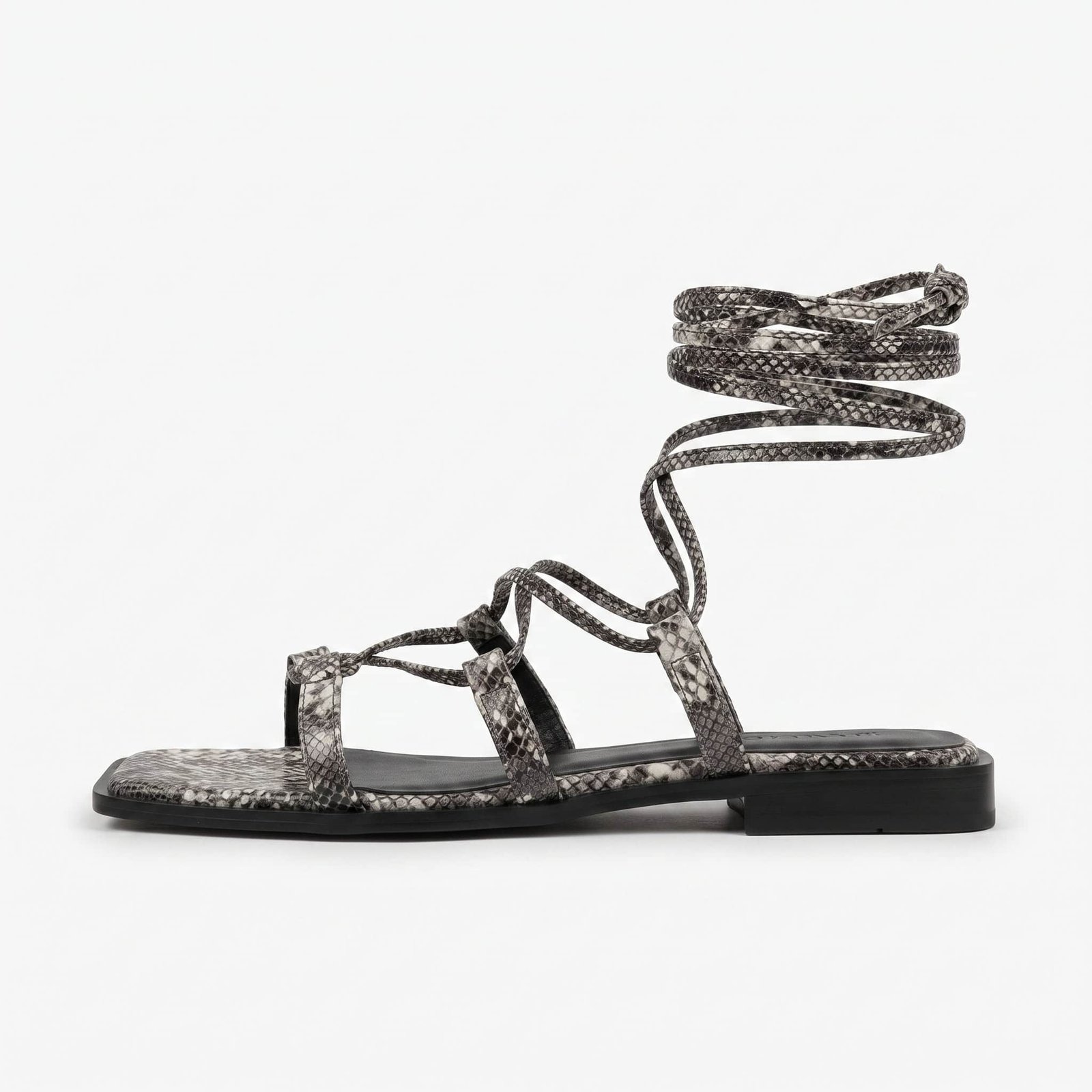 THERESA - Sandales plates en Noir.