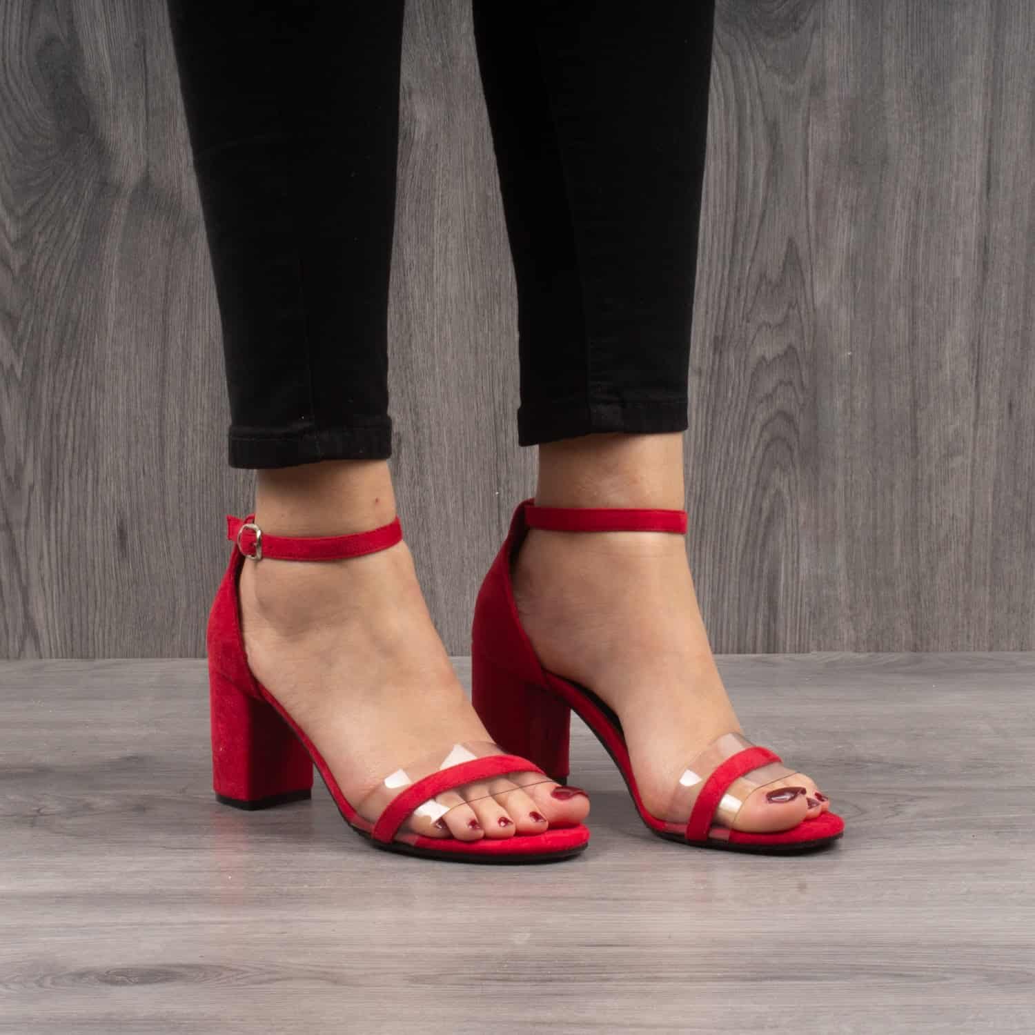 Elara - Sandales à talon - Rouge.
