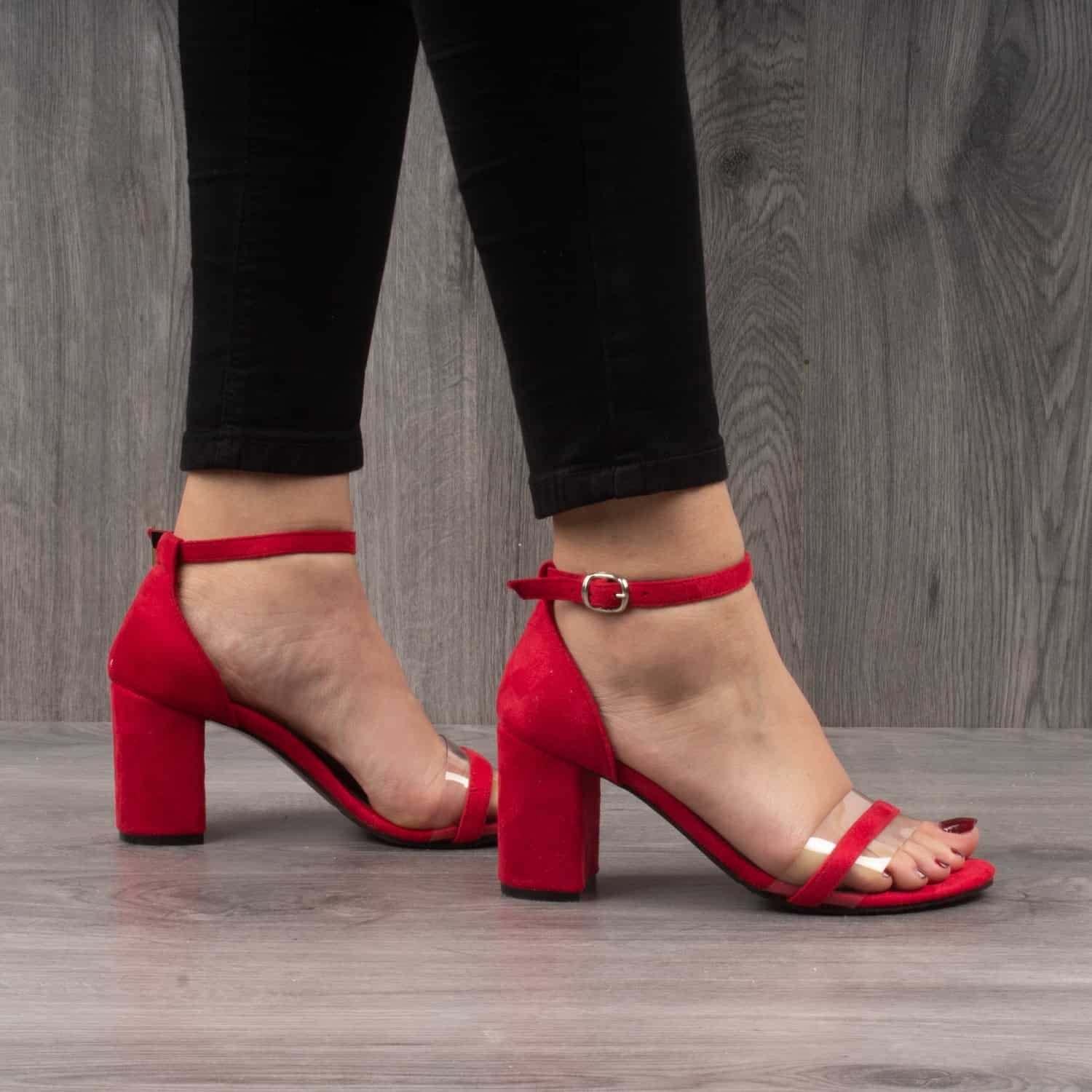 Elara - Sandales à talon - Rouge.