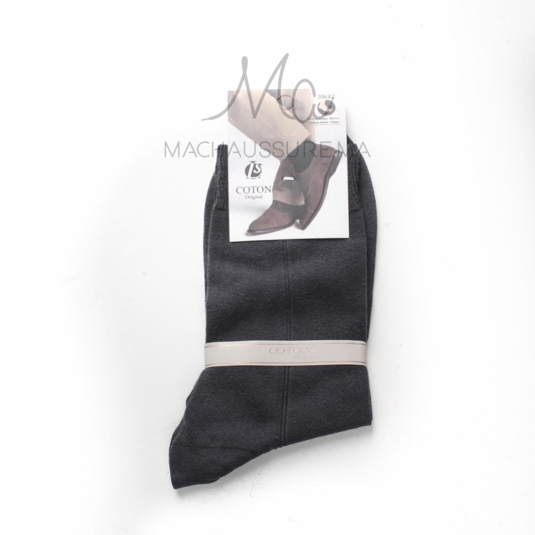 Chaussettes Gris Foncé en coton.