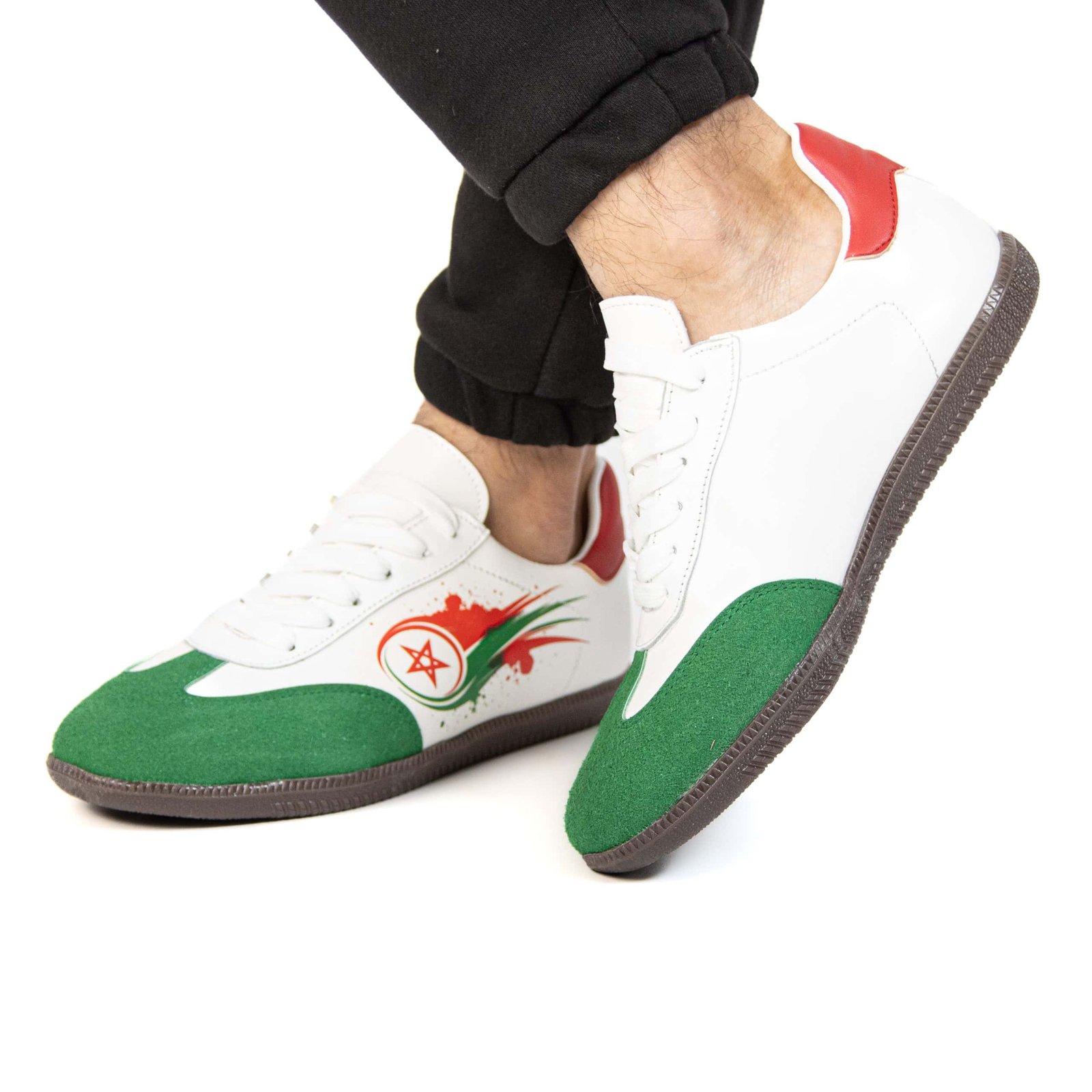 Morocco – Baskets Unisex en Rouge & Vert.