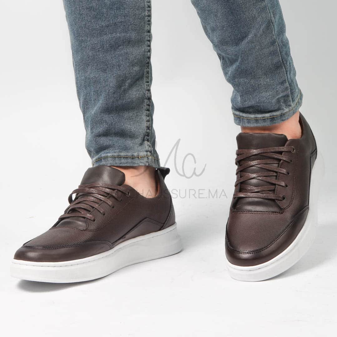 Move - Baskets basses Hommes 100% Cuir – Marron.