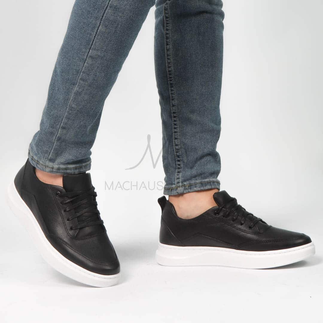 Move - Baskets basses Hommes 100% Cuir – Noir.