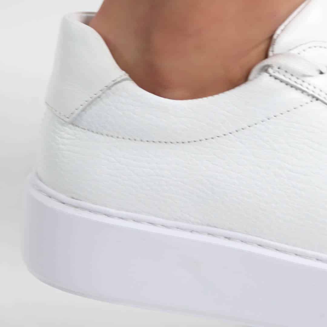 Aurelio - Baskets Hommes 100% Cuir en Blanc.