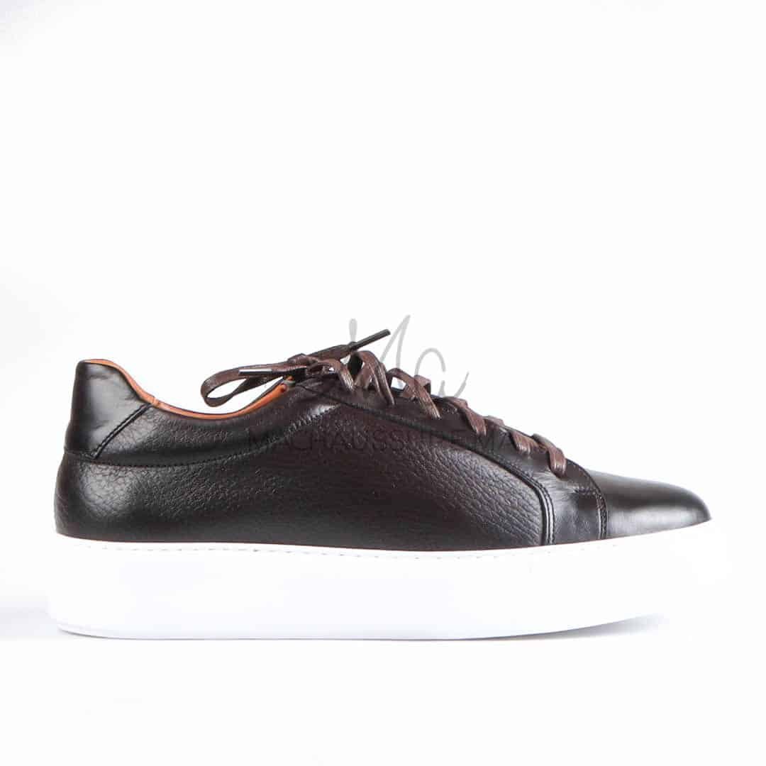 Aurelio - Baskets Hommes 100% Cuir en Marron.