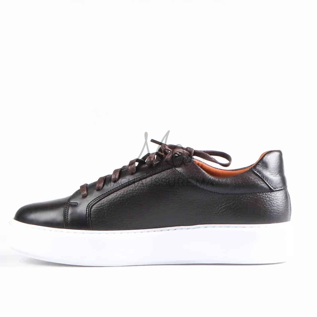 Aurelio - Baskets Hommes 100% Cuir en Marron.