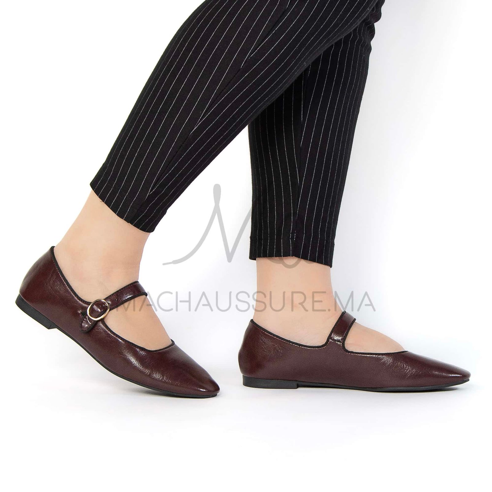 Glamour – Ballerines Femmes en Bordeau.