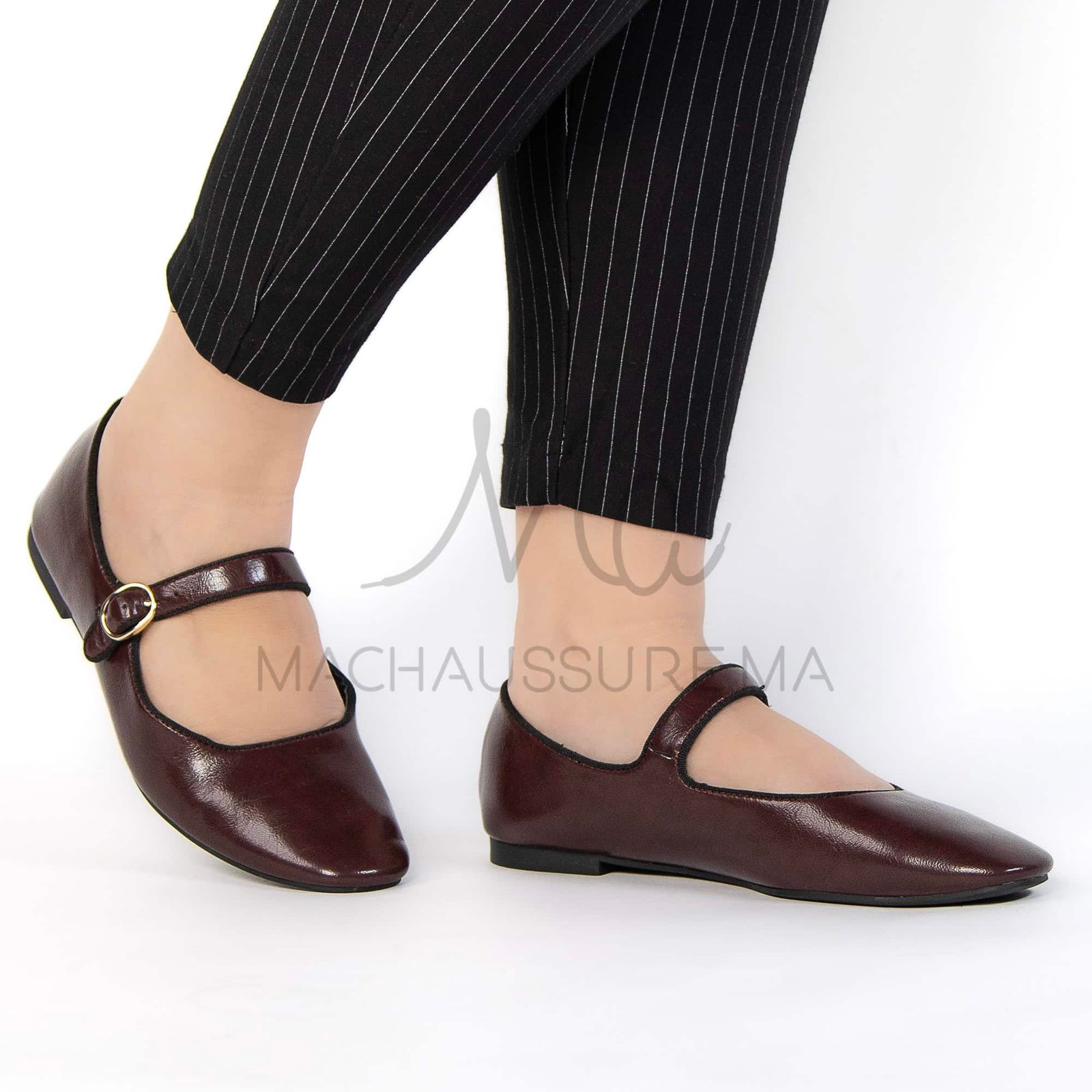 Glamour – Ballerines Femmes en Bordeau.