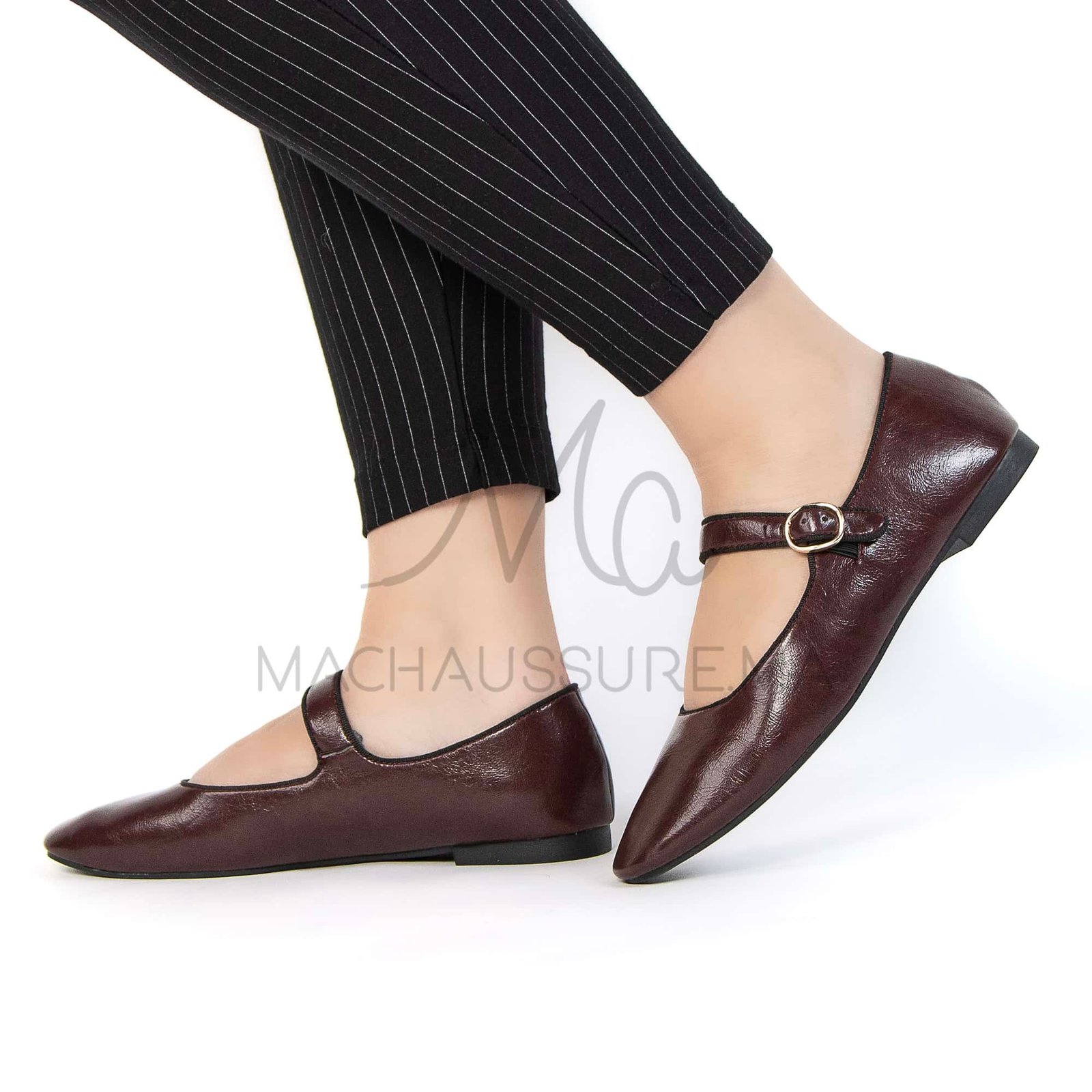 Glamour – Ballerines Femmes en Bordeau.