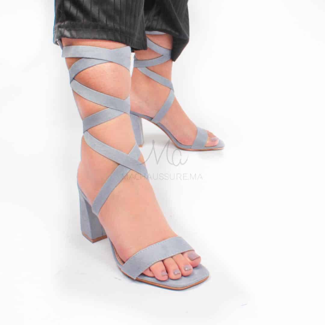 MAEVA - Sandales à talons en Bleu.